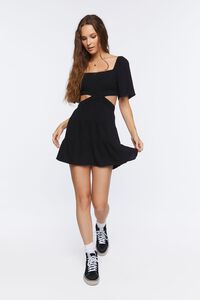 BLACK Cutout Fit & Flare Mini Dress, image 4