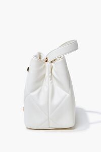 WHITE Studded Quilted Satchel, image 2