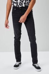 WASHED BLACK Basic Faded Skinny Jeans, image 2