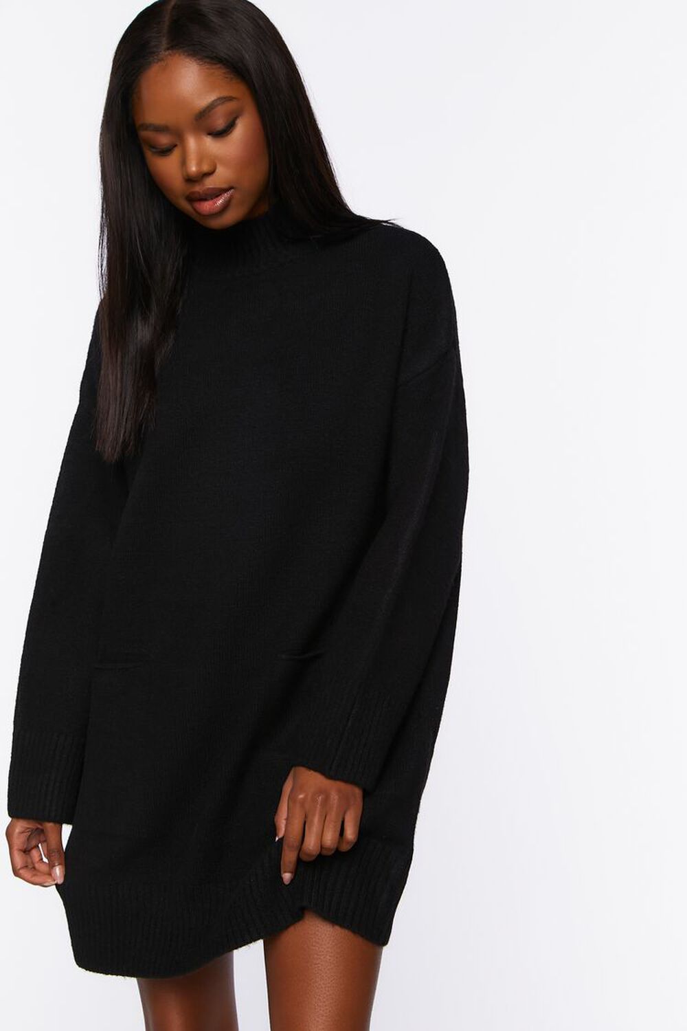BLACK Marled Sweater Dress, image 1
