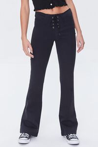 BLACK Corduroy Lace-Up Pants, image 2