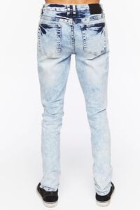 MEDIUM DENIM Bleached Wash Distressed Skinny Jeans, image 4