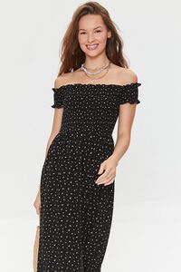 BLACK/PINK Floral Off-the-Shoulder Dress, image 4