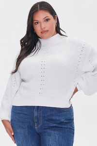 CREAM Plus Size Mock Neck Sweater, image 5
