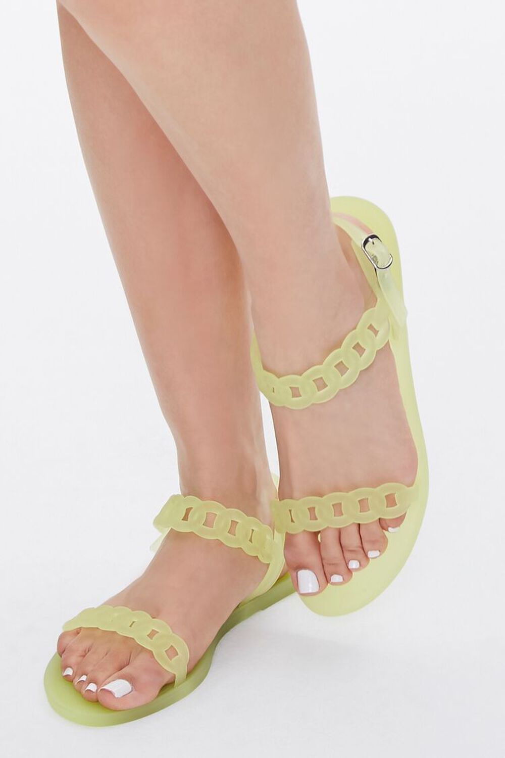 LIME Chain-Strap Jelly Sandals, image 1