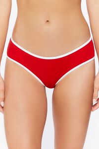 HIGH RISK RED Contrast-Trim Hipster Bikini Bottoms, image 2