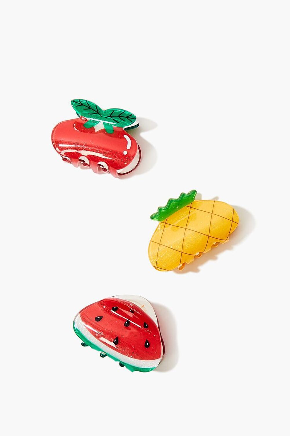 RED/MULTI Fruit Hair Claw Clips Set, image 1