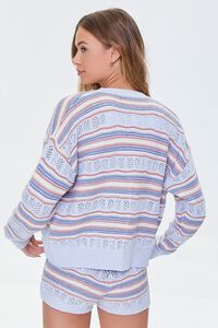 CRYSTAL/MULTI Pointelle Knit Cardigan Sweater, image 3
