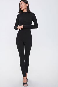 Mock Neck Long-Sleeve Jumpsuit, image 1
