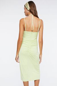 WILD LIME Ruched Cutout Halter Midi Dress, image 3