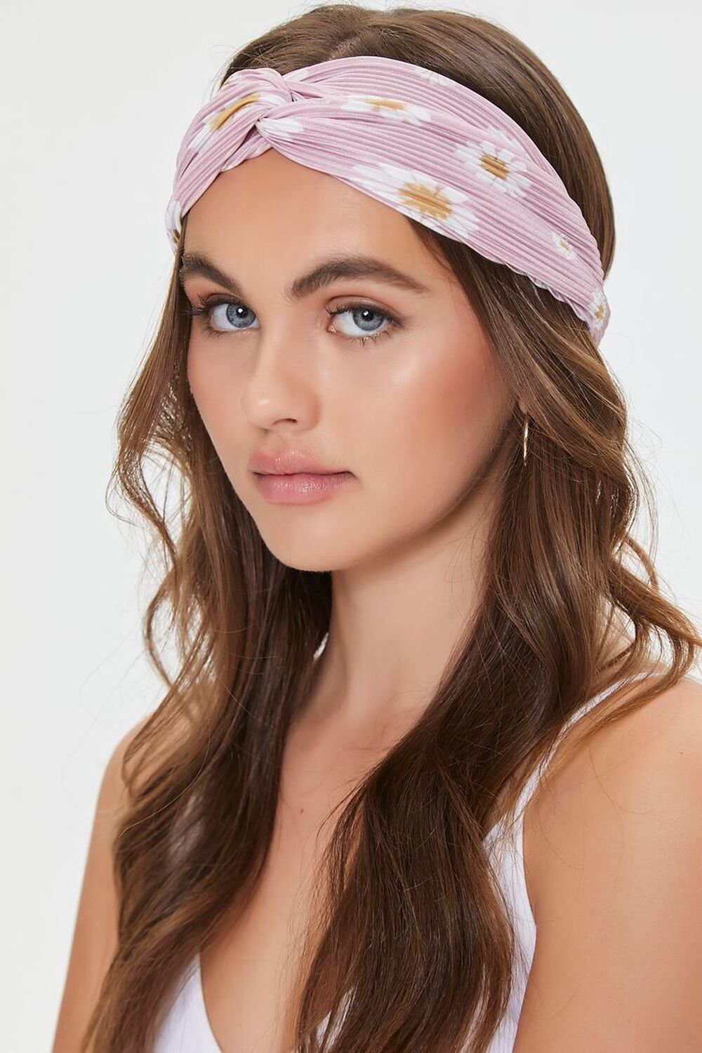 PINK/MULTI Daisy Floral Twisted Headwrap, image 1