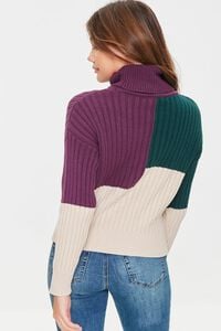 BEIGE/MULTI Colorblock Turtleneck Sweater, image 4