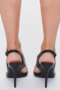 BLACK Square Toe-Thong Stiletto Heels, image 3