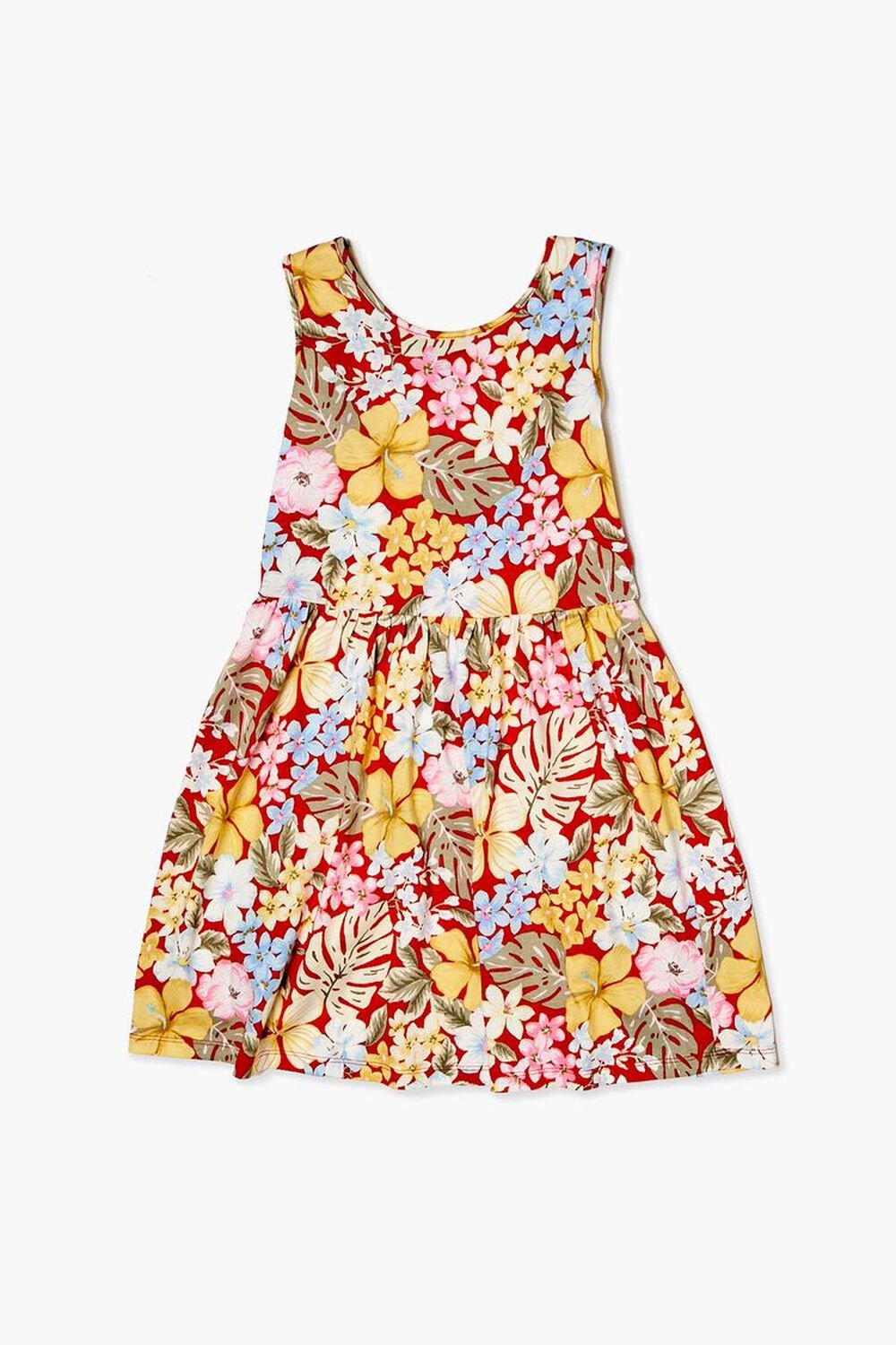 RED/MULTI Girls Floral Print Dress (Kids), image 1