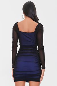 BLUE/BLACK Mesh Cutout Bodycon Dress, image 3