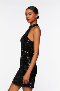 BLACK Sequin Halter Mini Dress, image 2