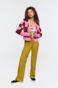 AZALEA/MERLOT Checkered Cardigan Sweater, image 4