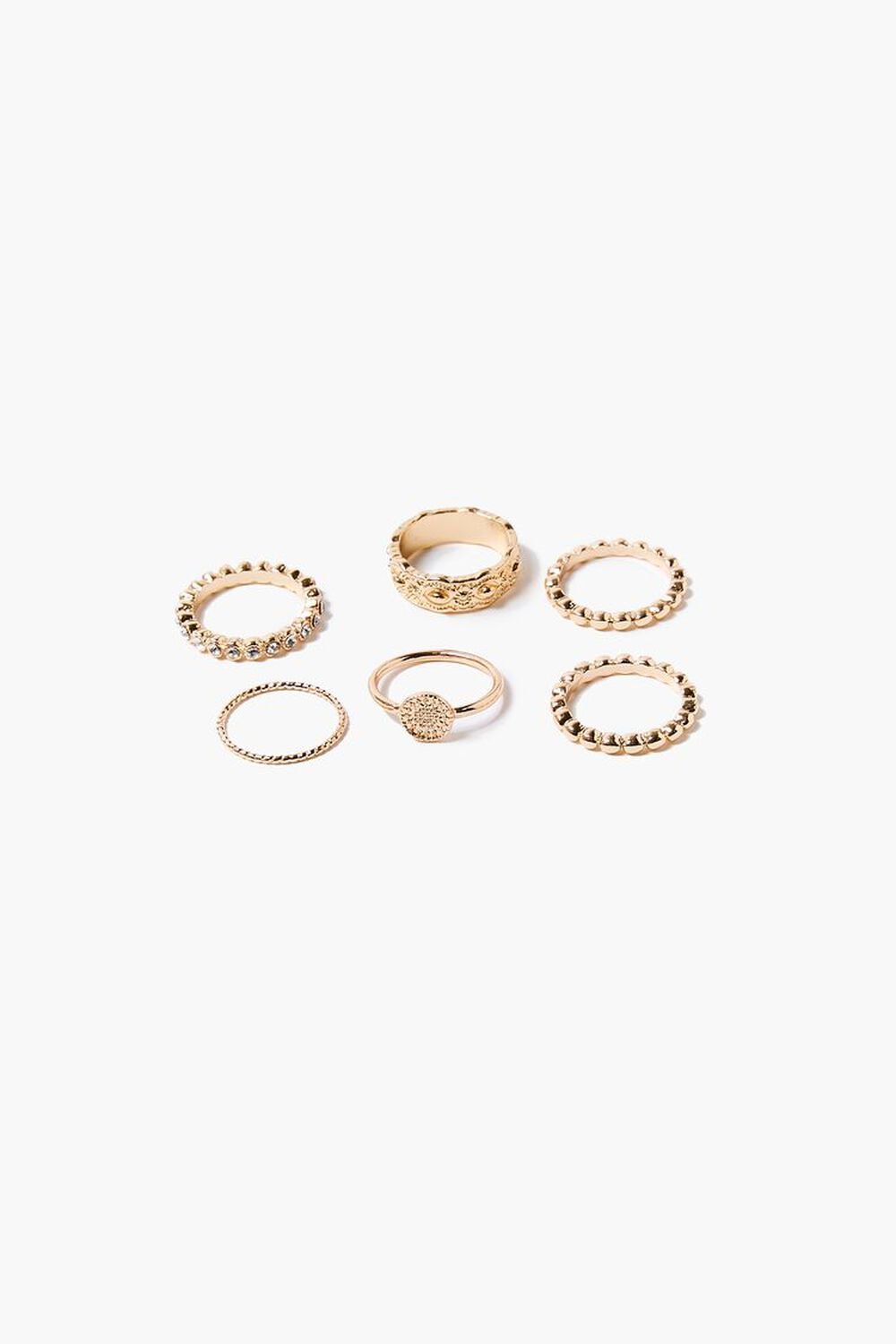 GOLD Textured Ring Set, image 1