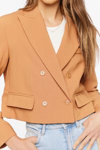 NATURAL Double-Breasted Cropped Blazer, image 5