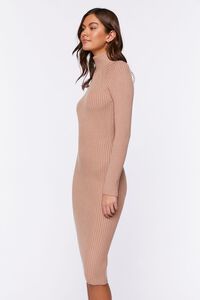 TAUPE Ribbed Sweater-Knit Midi Dress, image 3
