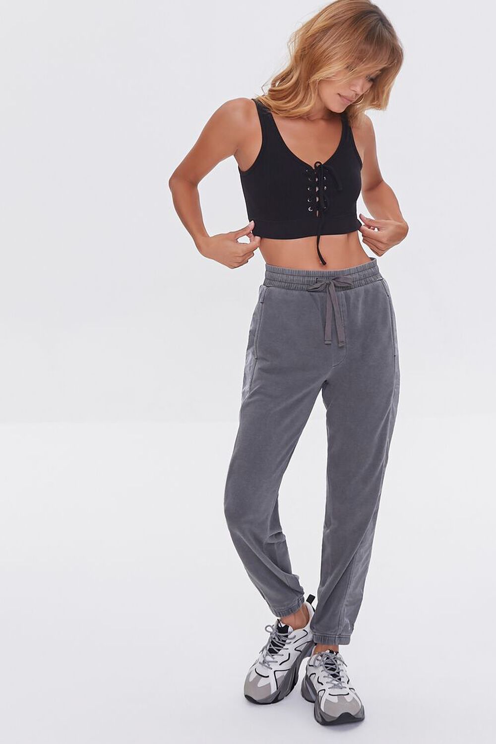 CHARCOAL Side-Striped Joggers, image 1