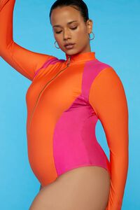 SHOCKING PINK/FIESTA Plus Size Sports Illustrated One-Piece Swimsuit, image 3