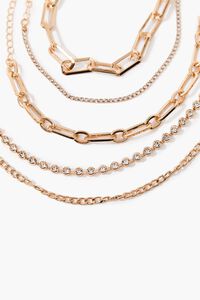 GOLD/CLEAR Rhinestone Chain Bracelet Set, image 3