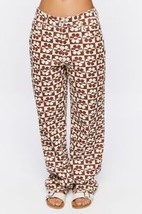 BROWN/CREAM Checkered Floral 90s-Fit Jeans, image 2
