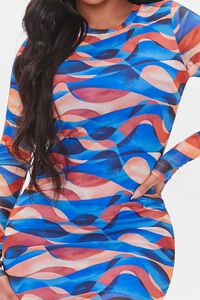 BLUE/MULTI Abstract Print Mini Dress, image 5