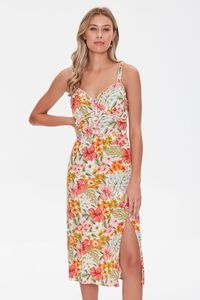 TAUPE/MULTI Tropical Floral Print Dress, image 1