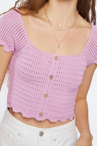 WISTERIA Crochet Sweater-Knit Crop Top, image 5