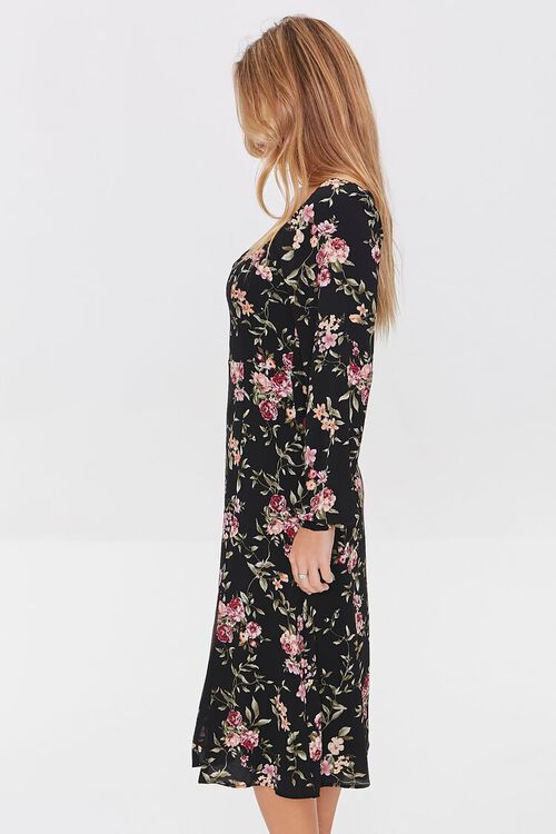 BLACK/MULTI Floral Midi Dress, image 2