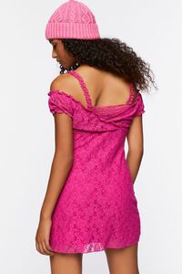 FUCHSIA Lace Cami Cap-Sleeve Mini Dress, image 3