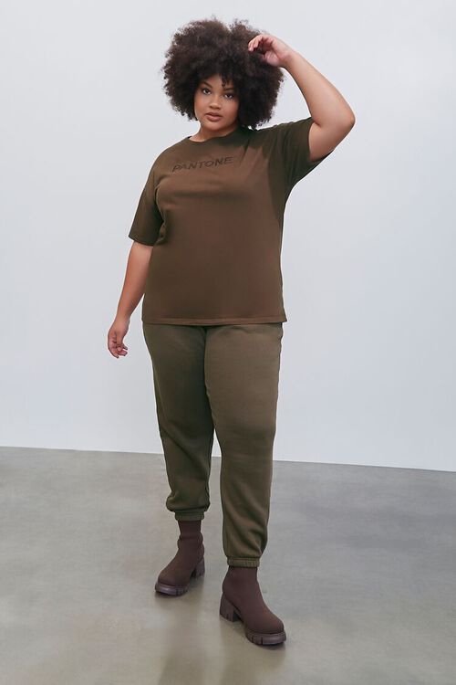 BROWN Plus Size Embroidered Pantone Crew Tee, image 5
