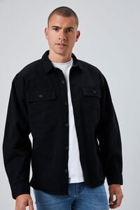 BLACK Drop-Sleeve Button Jacket, image 1
