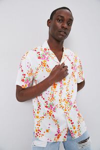 WHITE/MULTI Floral Print Fitted Shirt, image 5