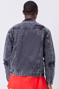 WASHED BLACK Distressed Denim Jacket, image 3