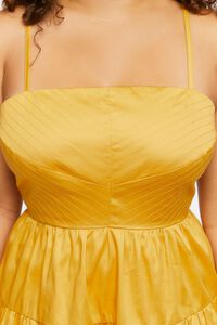 MATTE GOLD Plus Size Tiered Cami Mini Dress, image 5