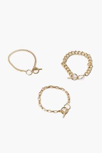 GOLD Toggle Chain Bracelet Set, image 1