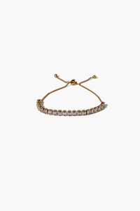 CLEAR/GOLD CZ Pull Cord Bracelet, image 1