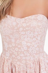 TAUPE/MULTI Floral Print Sweetheart Dress, image 5