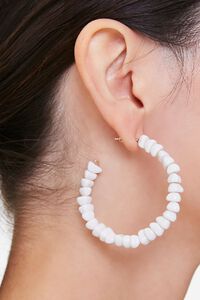 WHITE Faux Turquoise Hoop Earrings, image 2