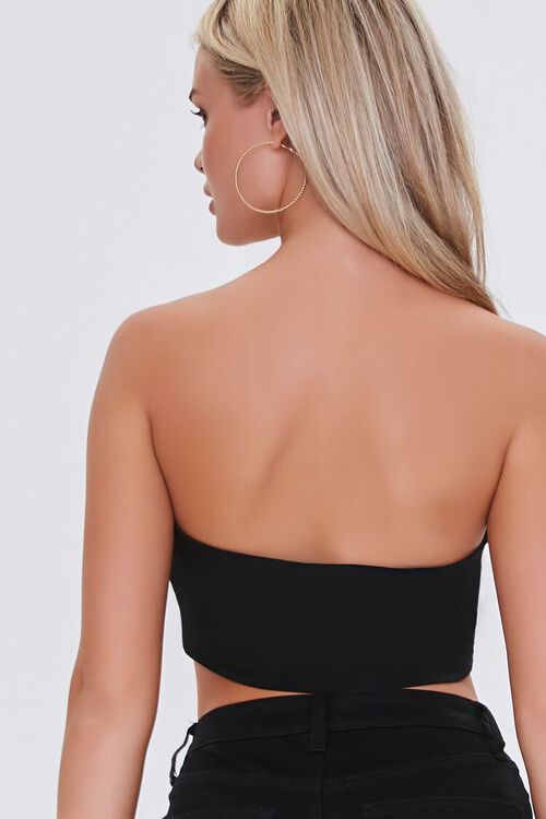 BLACK Ruched Sweetheart Tube Top, image 3