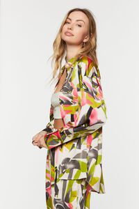 GREEN APPLE/MULTI Abstract Floral Oversized Shirt, image 2