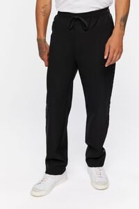 BLACK Side-Striped Straight Pants, image 2