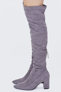 GREY Faux Suede Over-the-Knee Boots, image 2