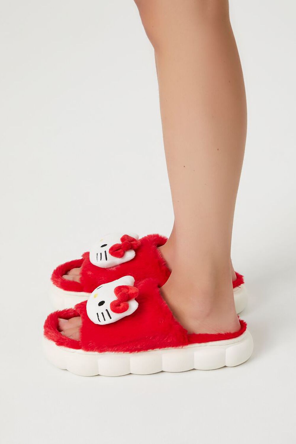 RED/WHITE Hello Kitty Plush House Slippers, image 2