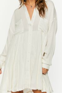 IVORY Long-Sleeve Mini Shirt Dress, image 5