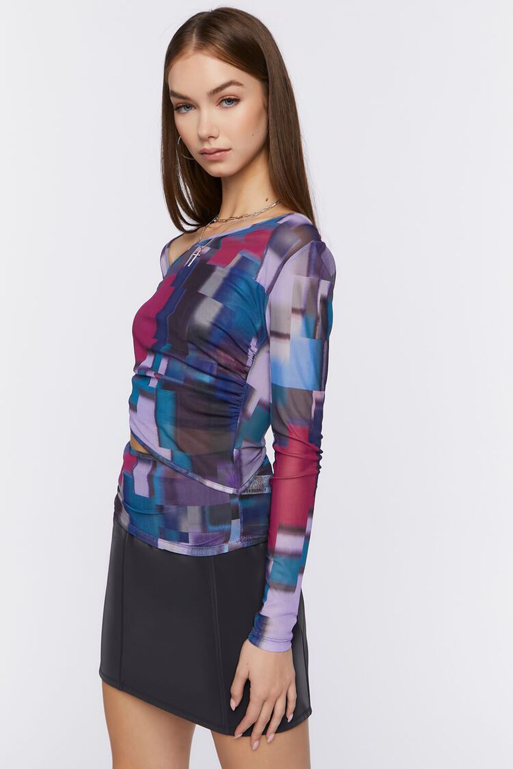 Asymmetrical Abstract Print Top, image 2