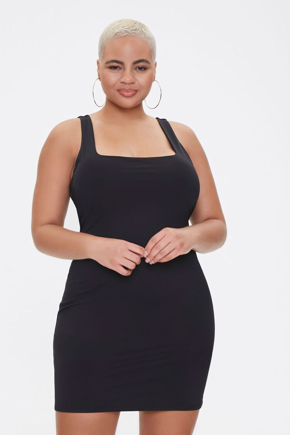 BLACK Plus Size Square-Neck Bodycon Dress, image 1